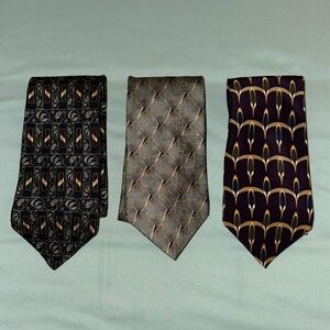 Bill Blass Black Label Mens Neckties - Set of 3 - 100% Silk